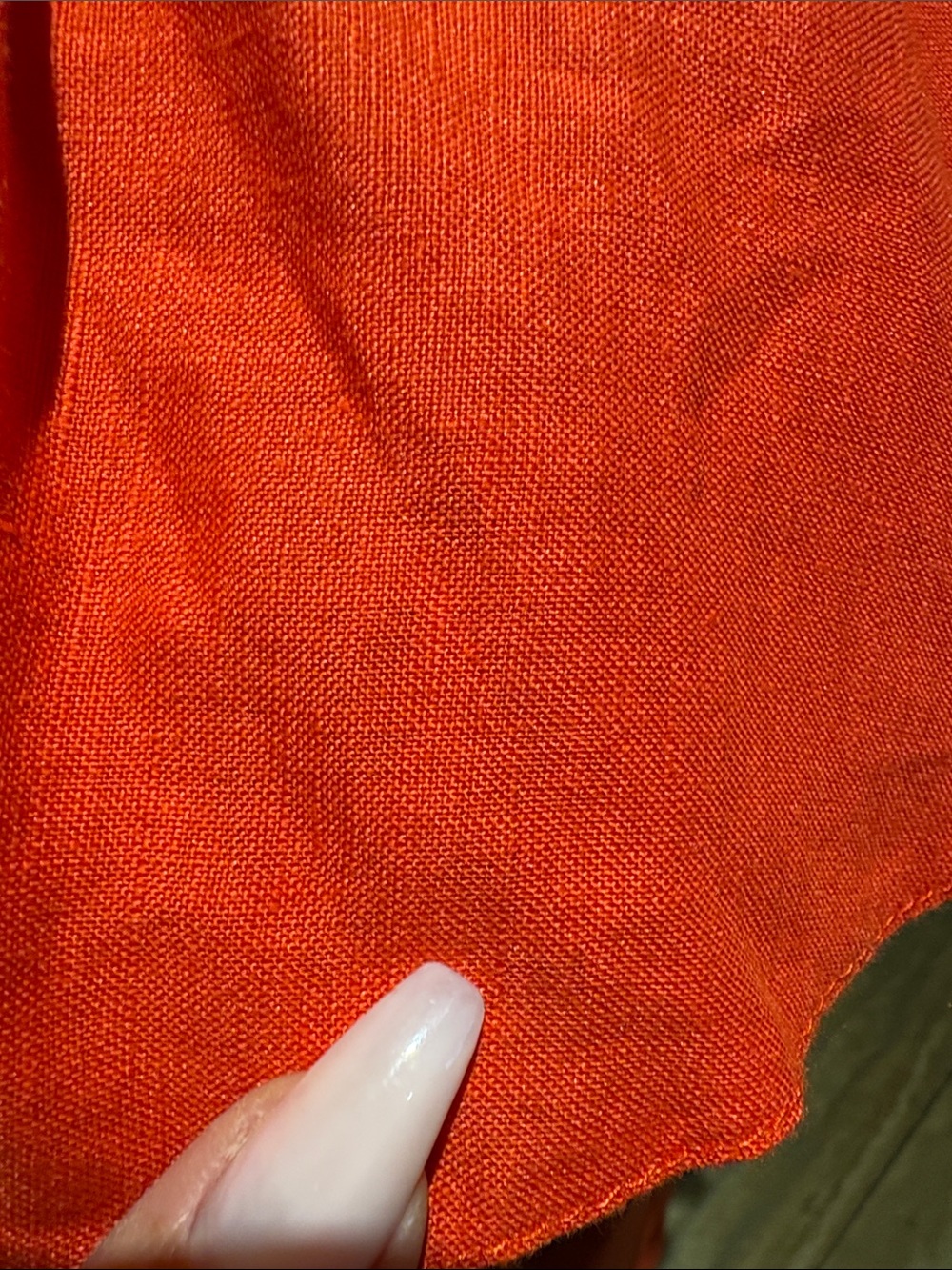 Off-the-Shoulder Red Ruffle linen Dress - Picture 2 of 7